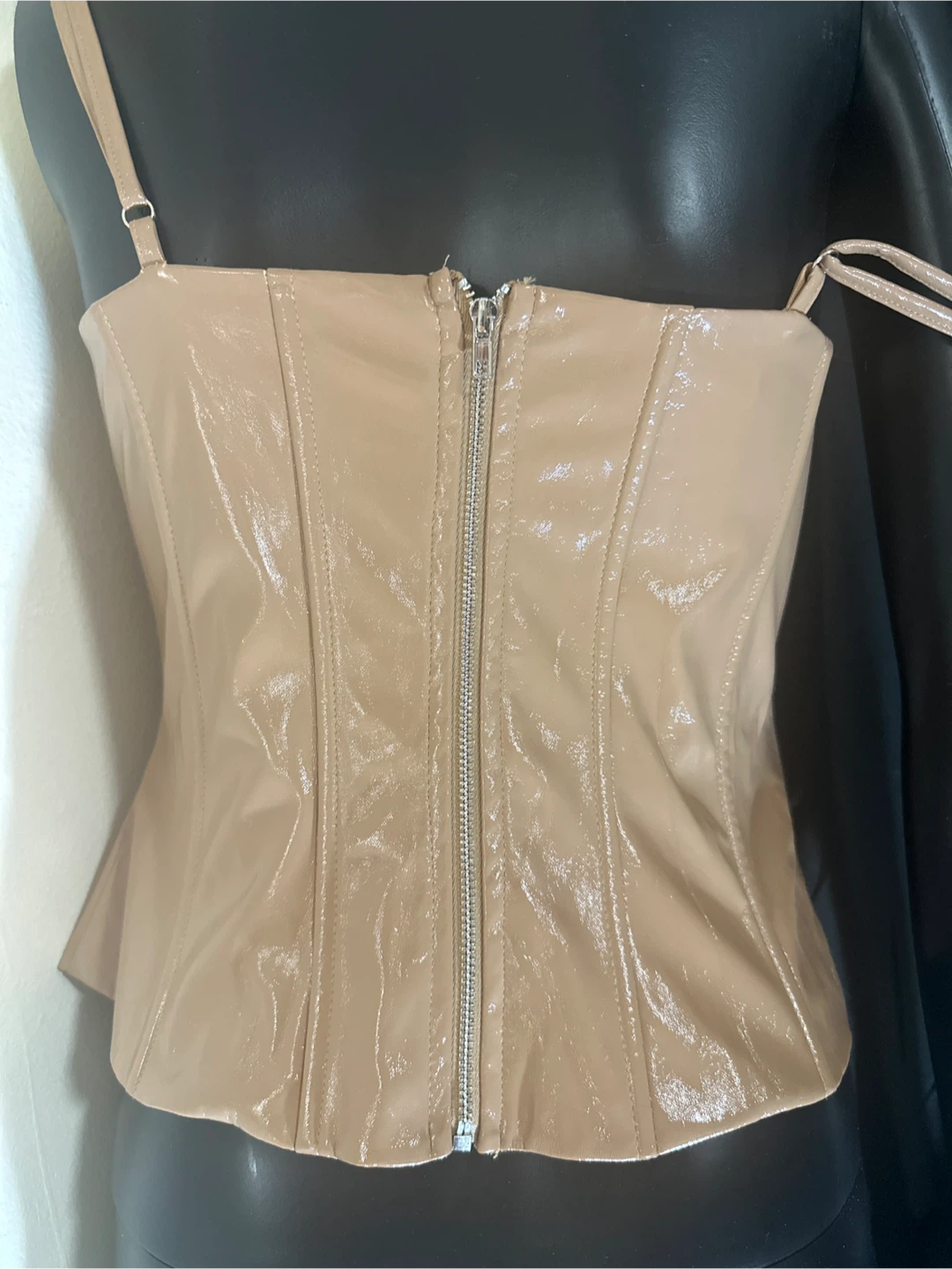 Tan Patent Corset Top - photo 2