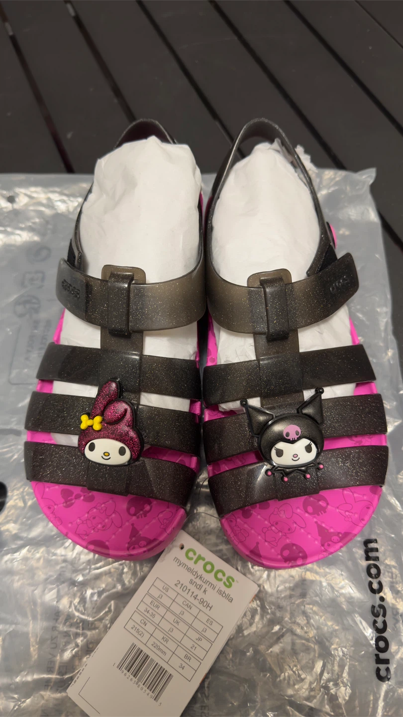 Crocs My Melody & Kuromi Sandals size 3