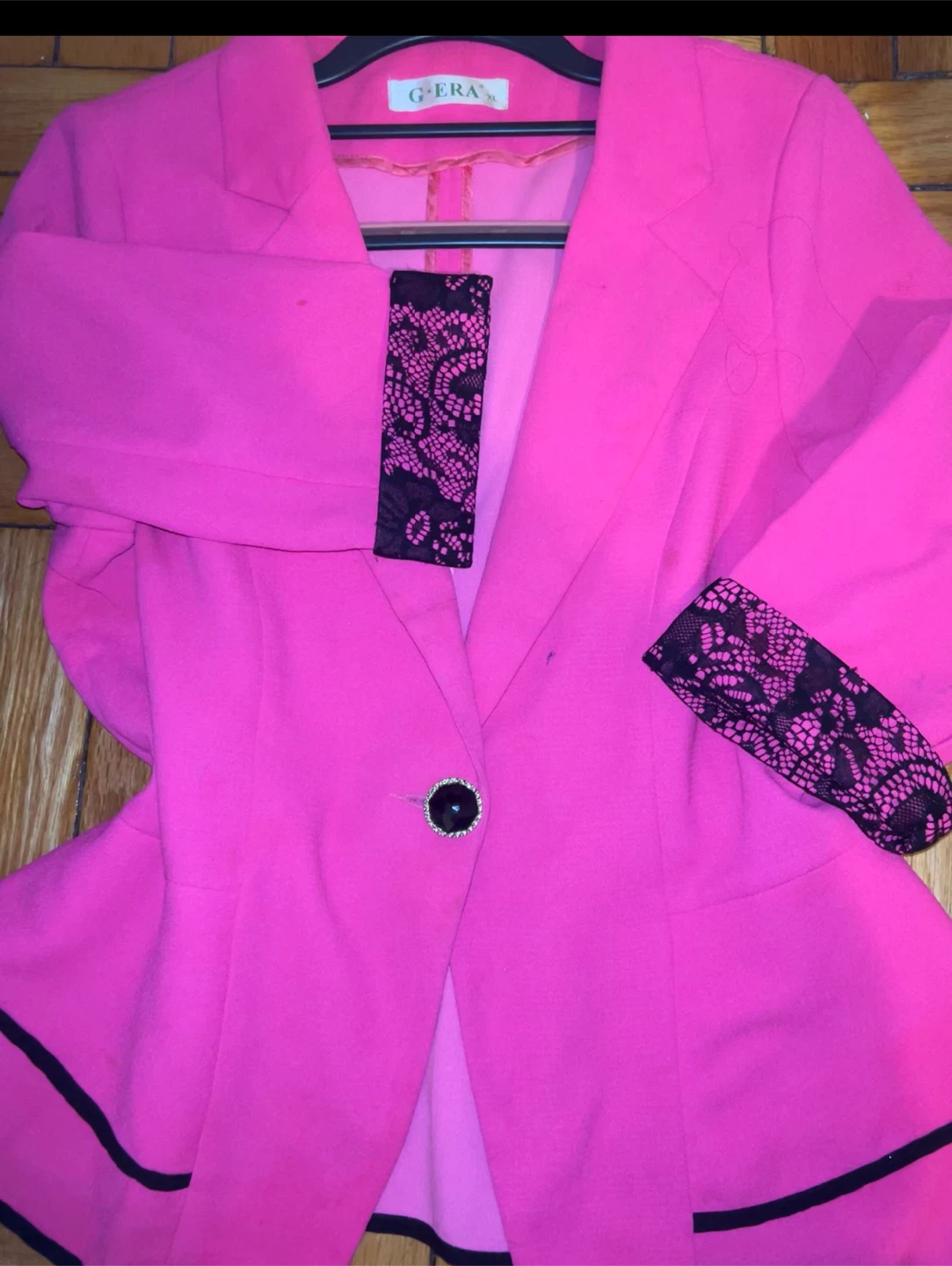 G-Era Pink Blazer with Black Lace Detail - photo 4