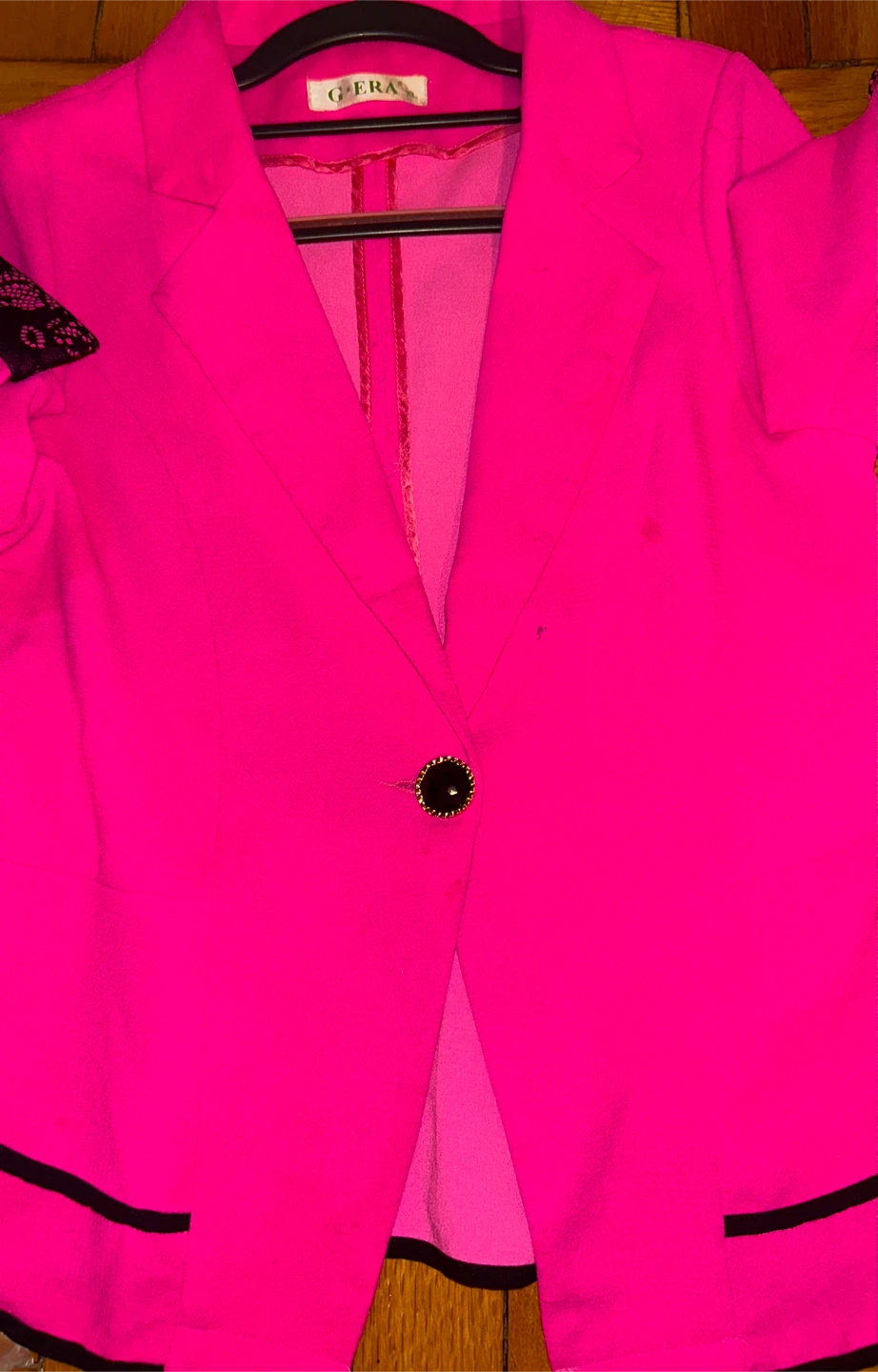 G-Era Pink Blazer with Black Lace Detail - photo 3