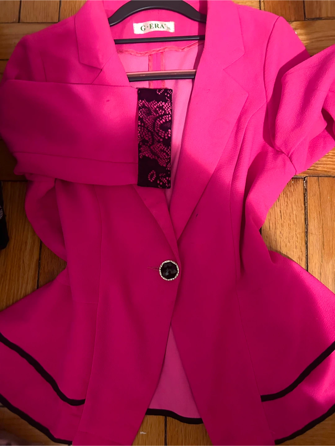 G-Era Pink Blazer with Black Lace Detail - photo 2