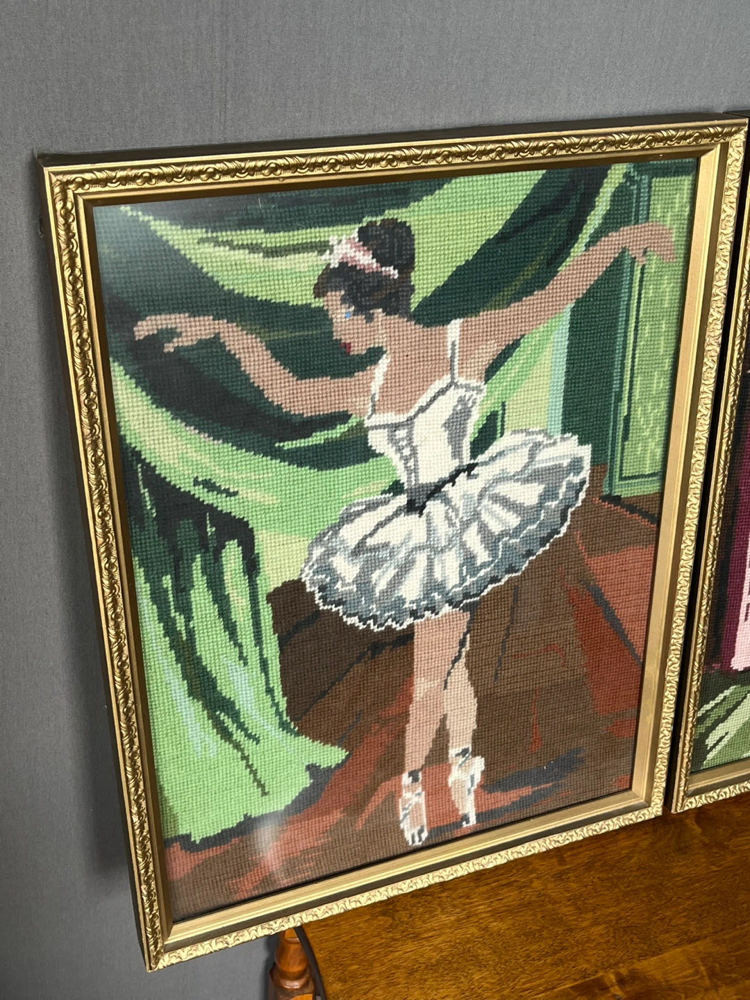 Framed Ballet Needlepoint Art - Set of 2 - photo 3