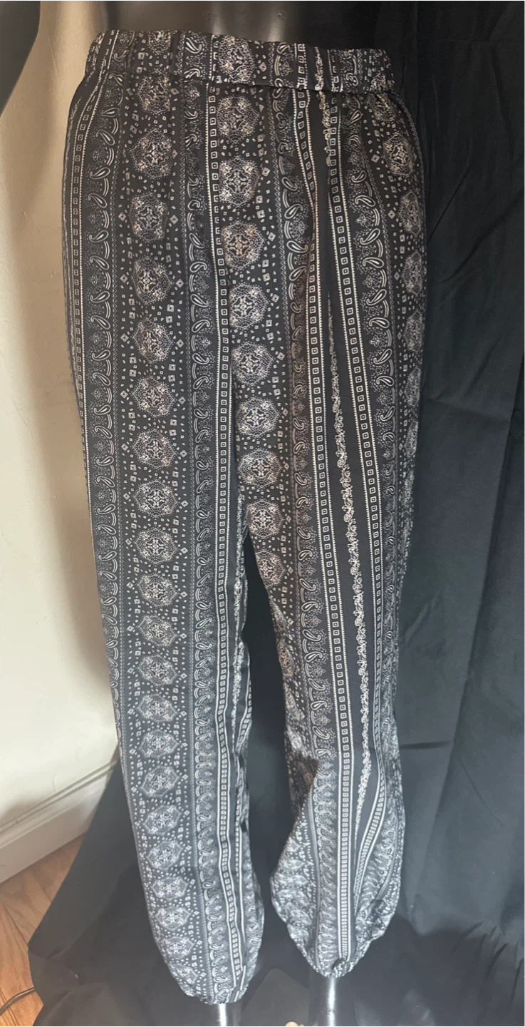 Women's Boho Print Wide Leg Pants