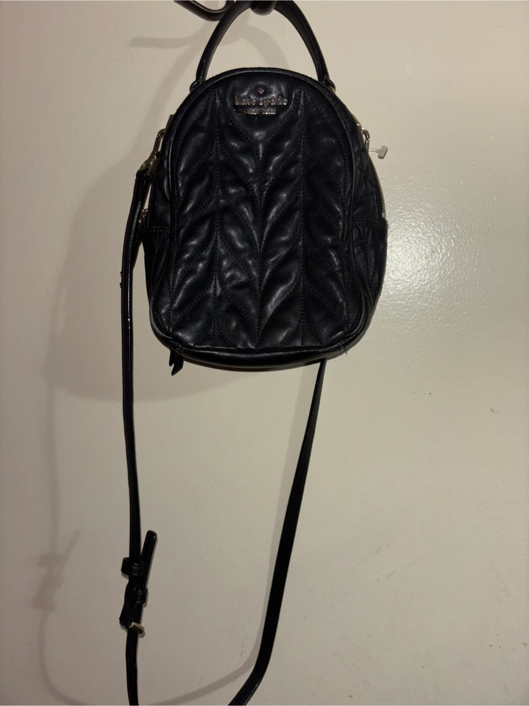 Kate Spade Black Quilted Leather Mini Backpack Purse - photo 4