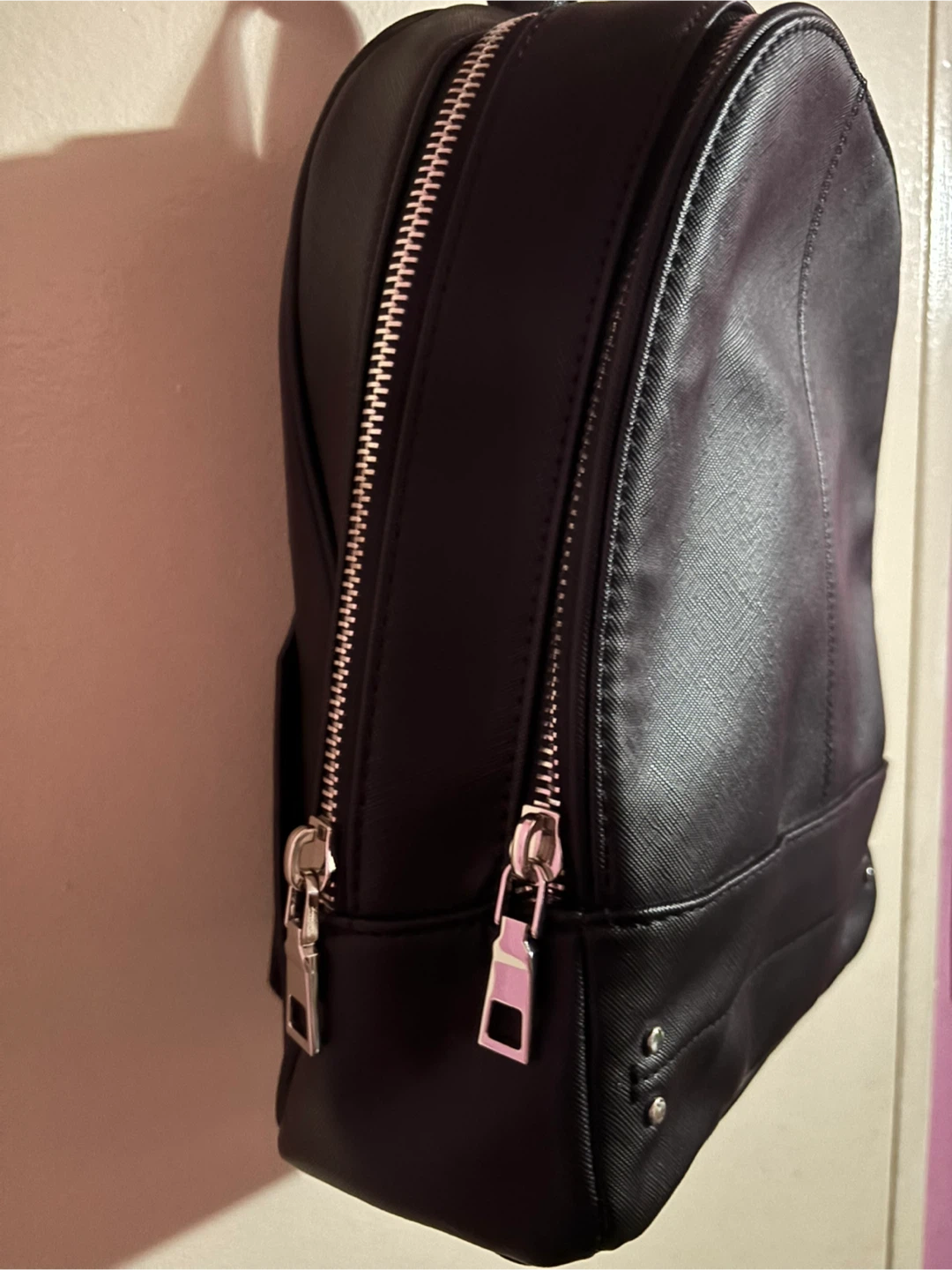 Zara Black Faux Leather Backpack - photo 2