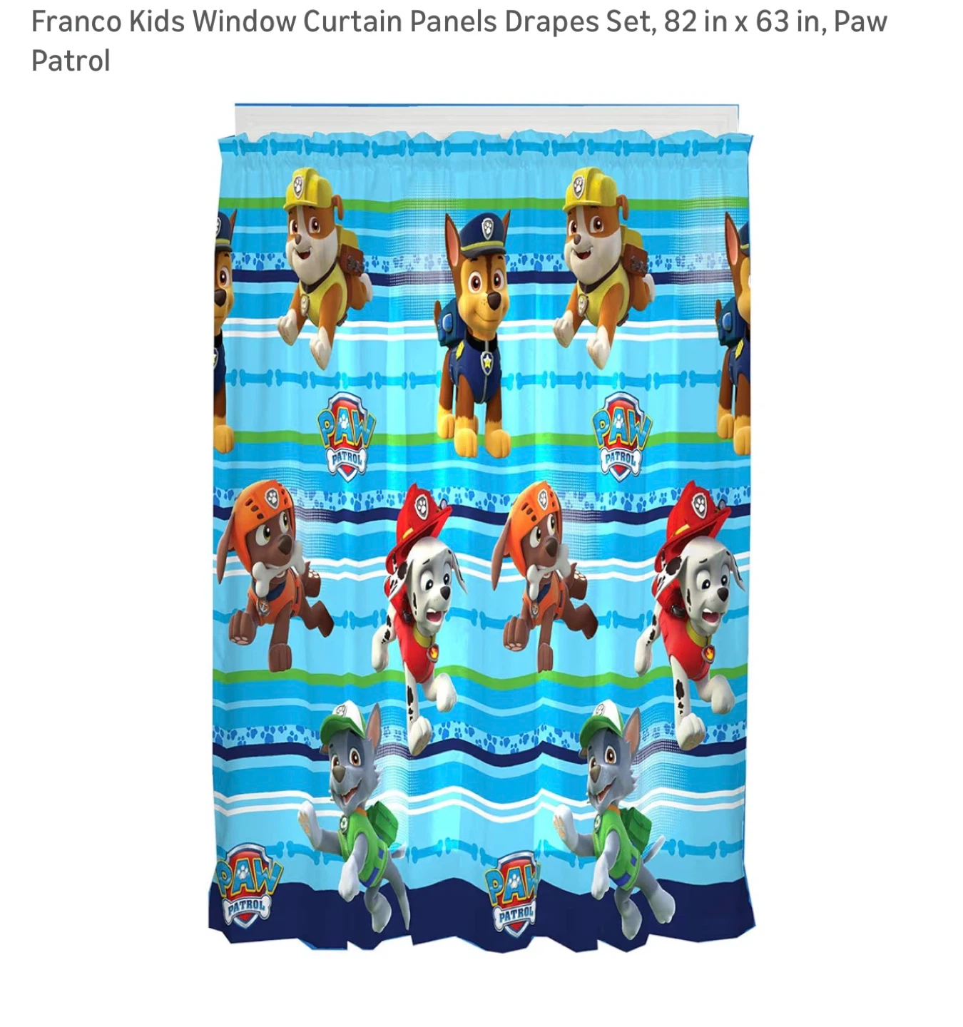 Franco Kids Paw Patrol Window Curtain Panels Drapes Set - photo 2