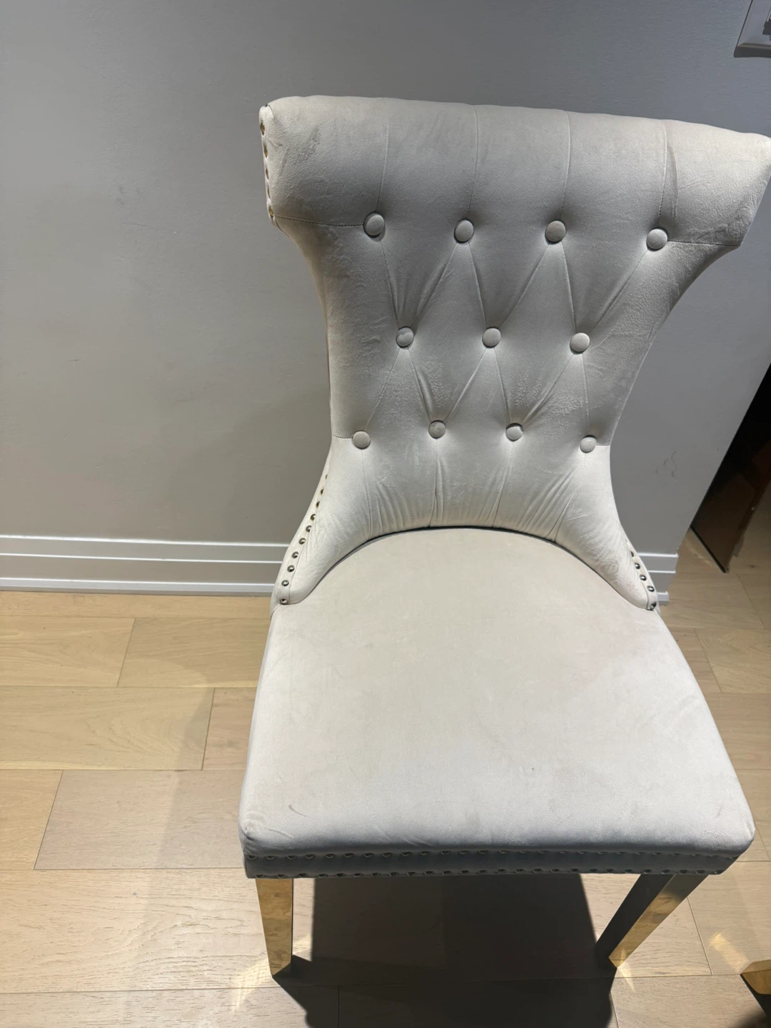 Velvet Dining Chair - Beige - photo 2