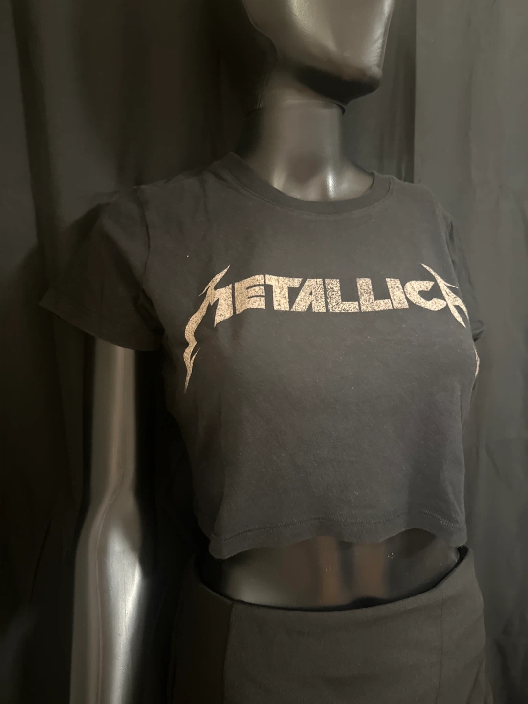 Metallica Black Crop Top T-Shirt