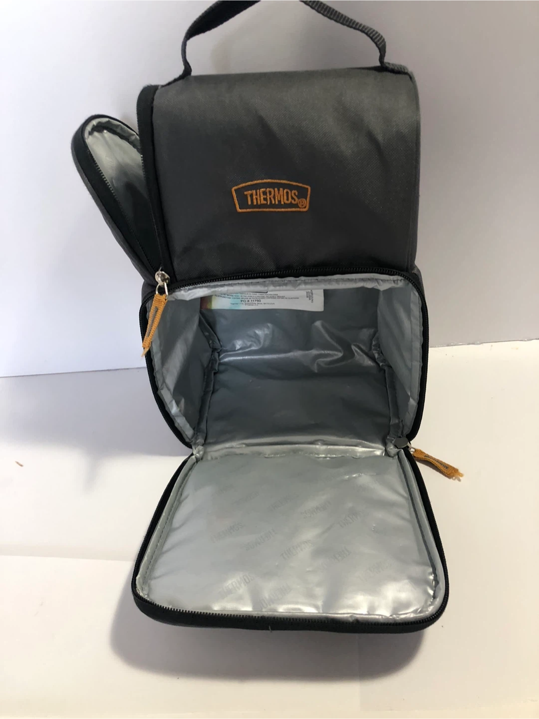 Thermos Lunch Bag Gray Plaid Insulated - photo 5