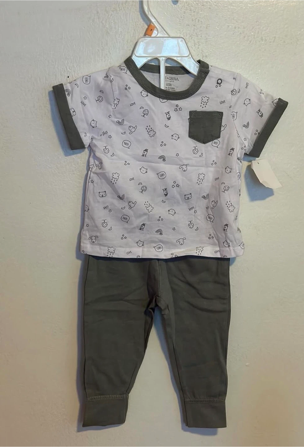 BOYS 2PC JOGGERS SUIT ( SIZE: 12 MONTHS)