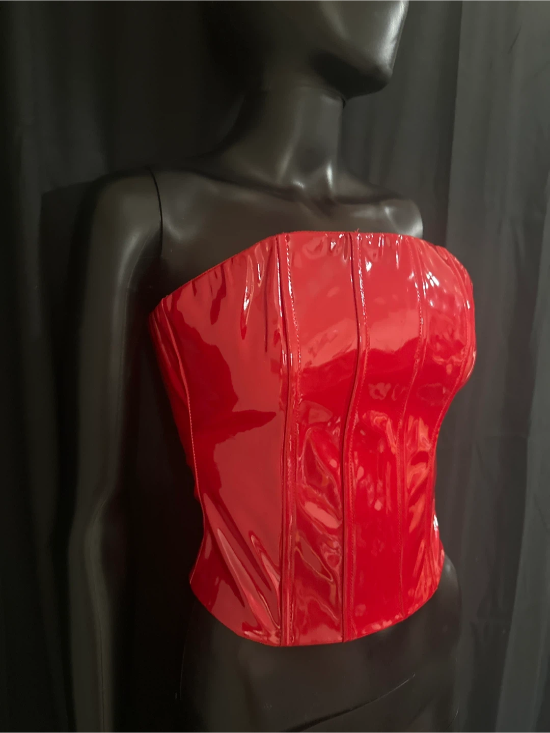 Red Vinyl Corset Top