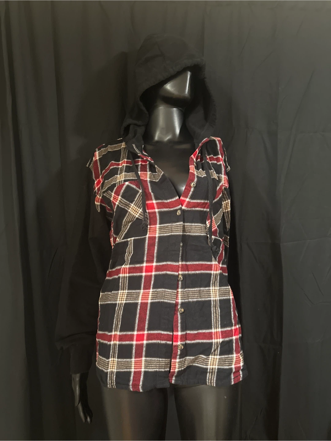 Women's Plaid Hooded Flannel Shirt