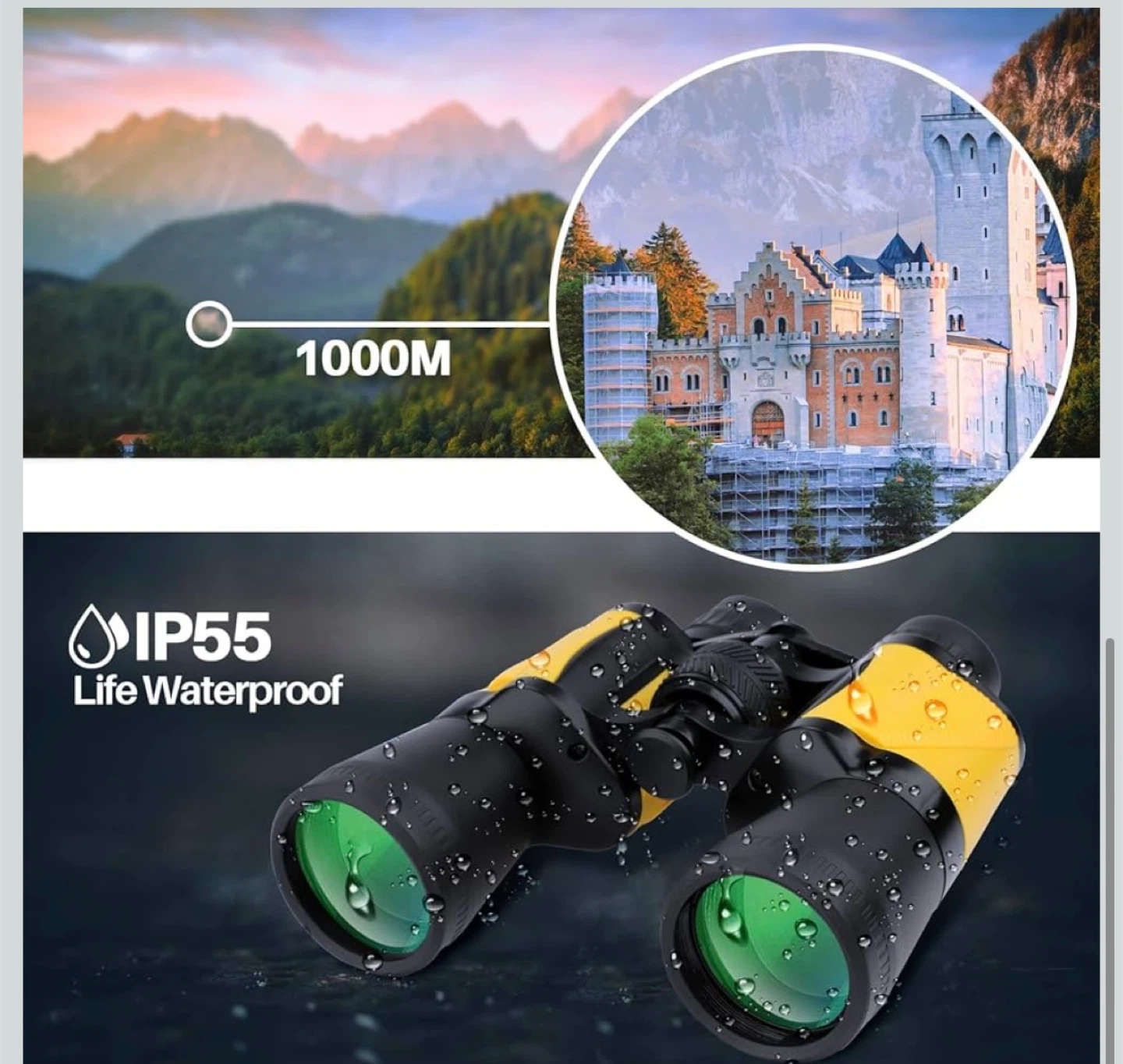 Yellow and Black Waterproof Binoculars - photo 3