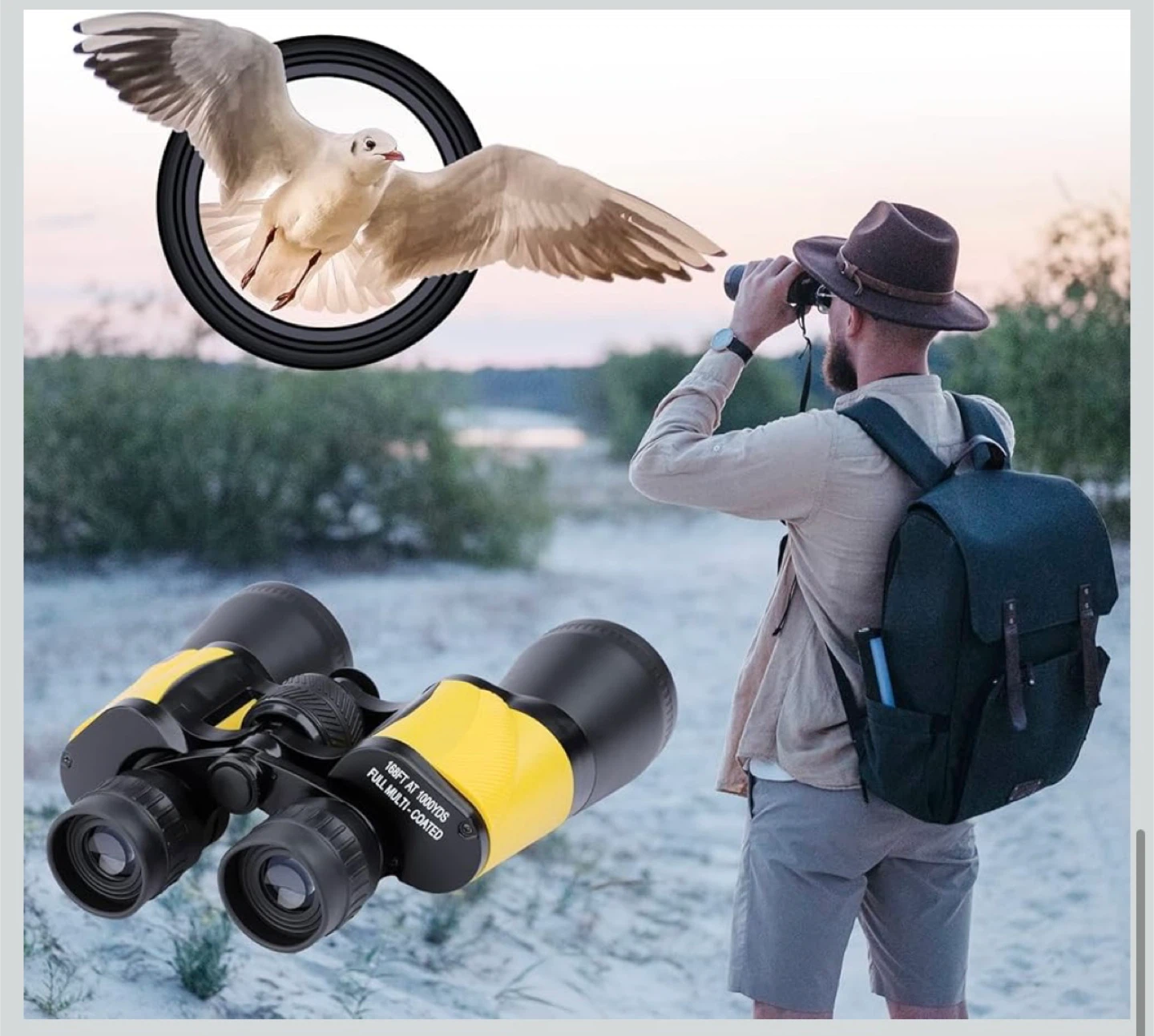 Yellow and Black Waterproof Binoculars - photo 4