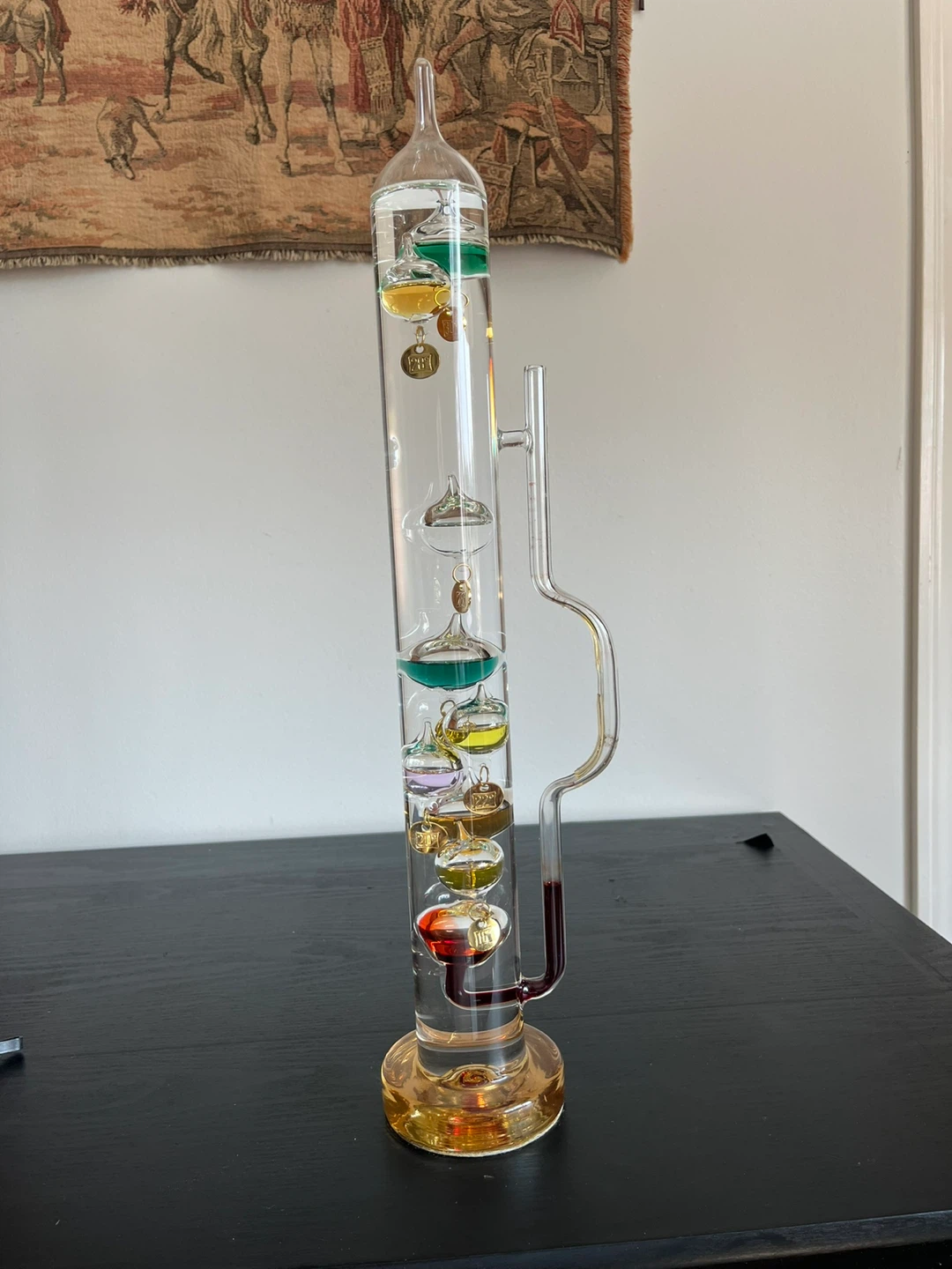 Extra Large Galileo Thermometer with Handle and Brass Tags - photo 4
