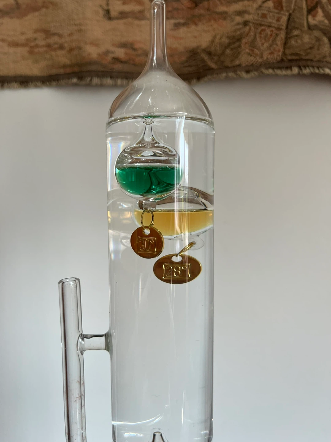 Extra Large Galileo Thermometer with Handle and Brass Tags - photo 2
