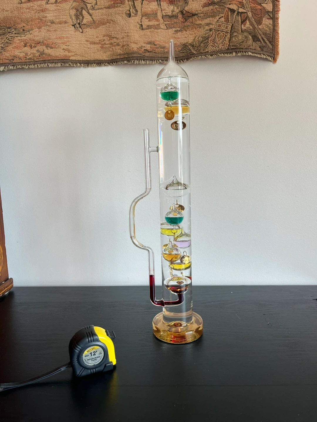 Extra Large Galileo Thermometer with Handle and Brass Tags