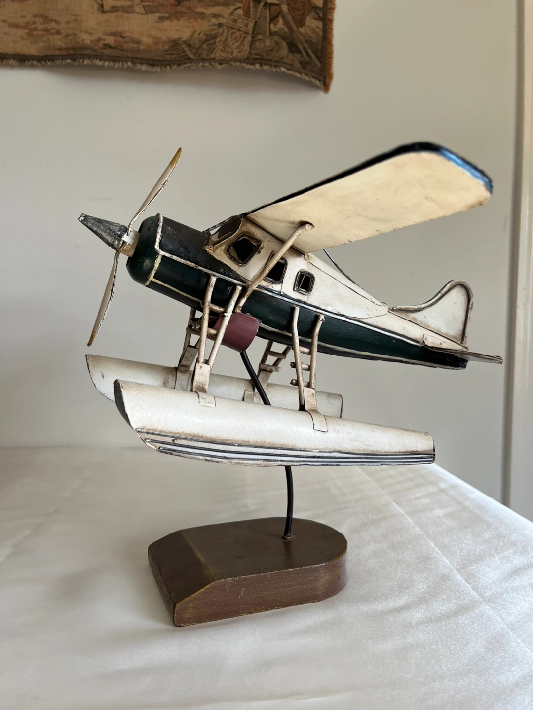Vintage Metal Float Plane Model