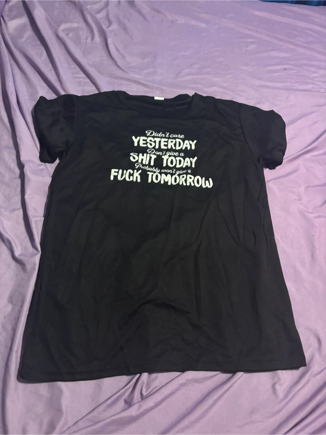 Black T-Shirt with Funny Saying