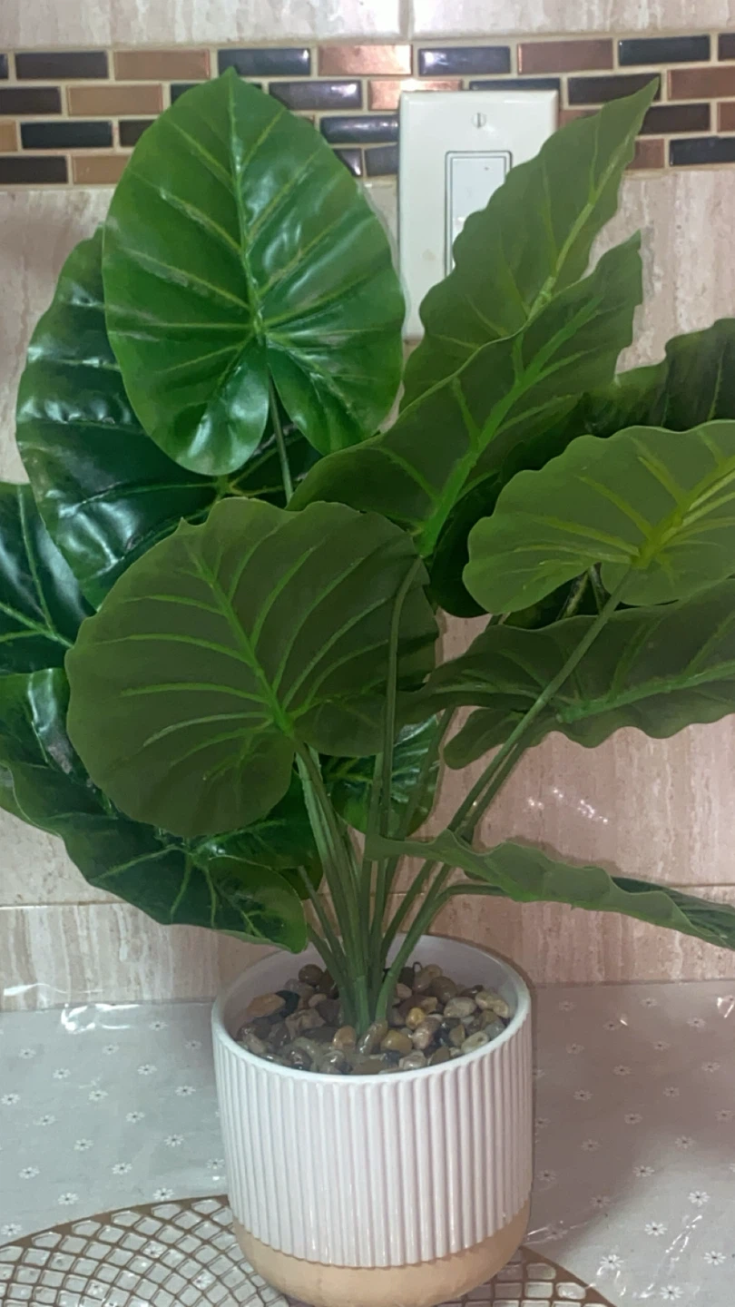 Artificial Green Plant in White Pot - photo 5