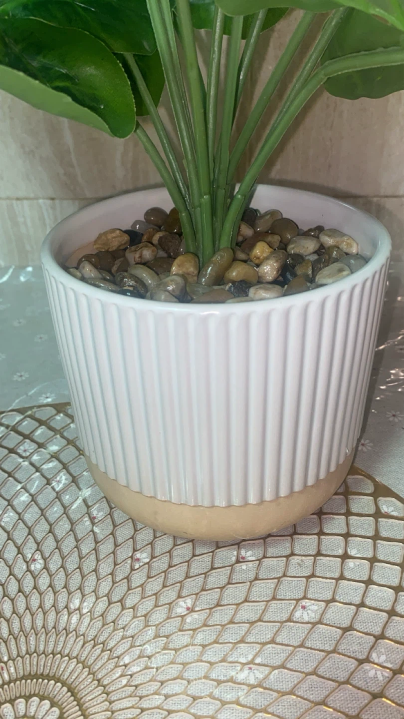 Artificial Green Plant in White Pot - photo 2