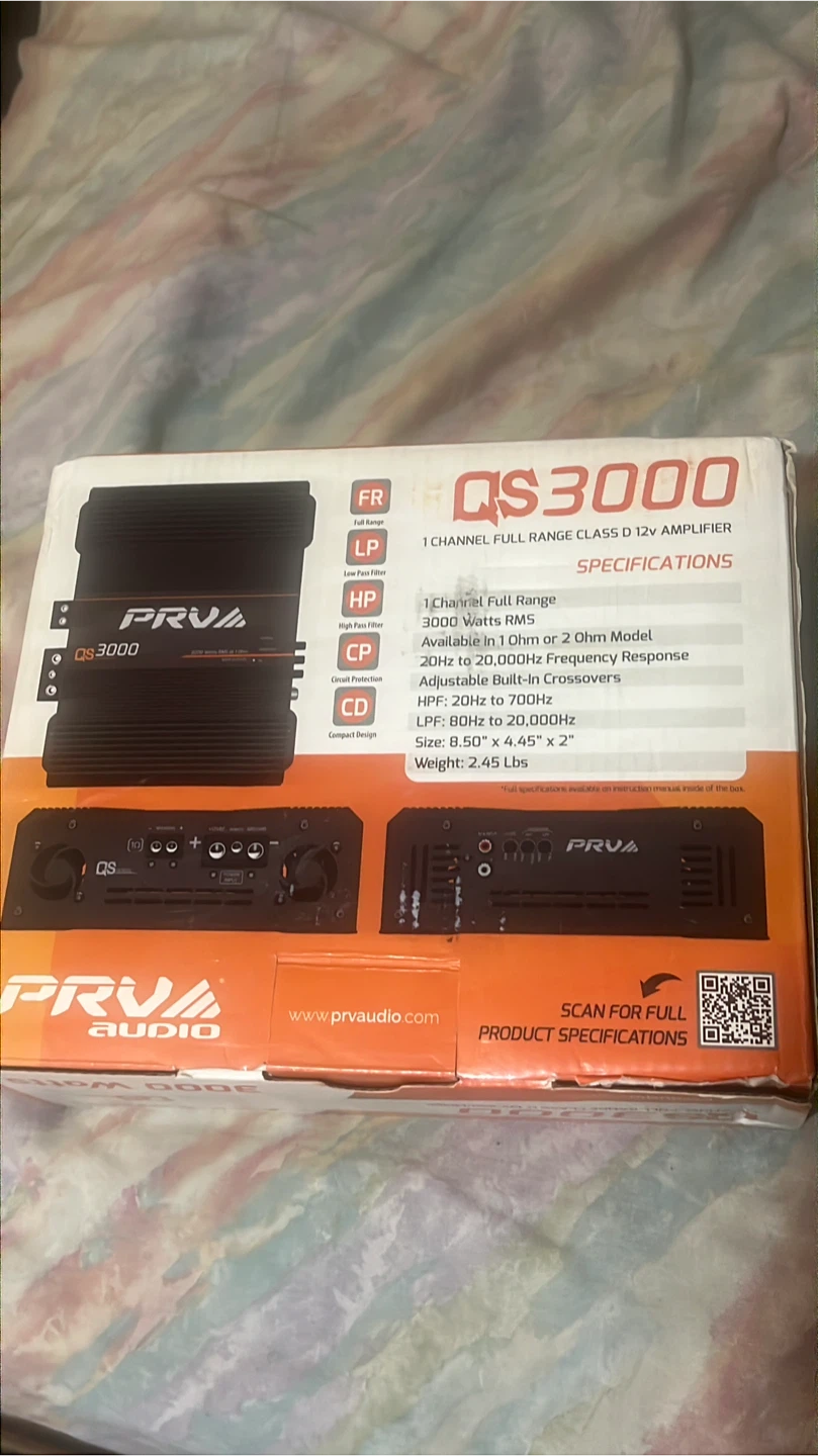 PRV AUDIO QS3000 1 Channel Full Range Class D 12V Amplifier - photo 3
