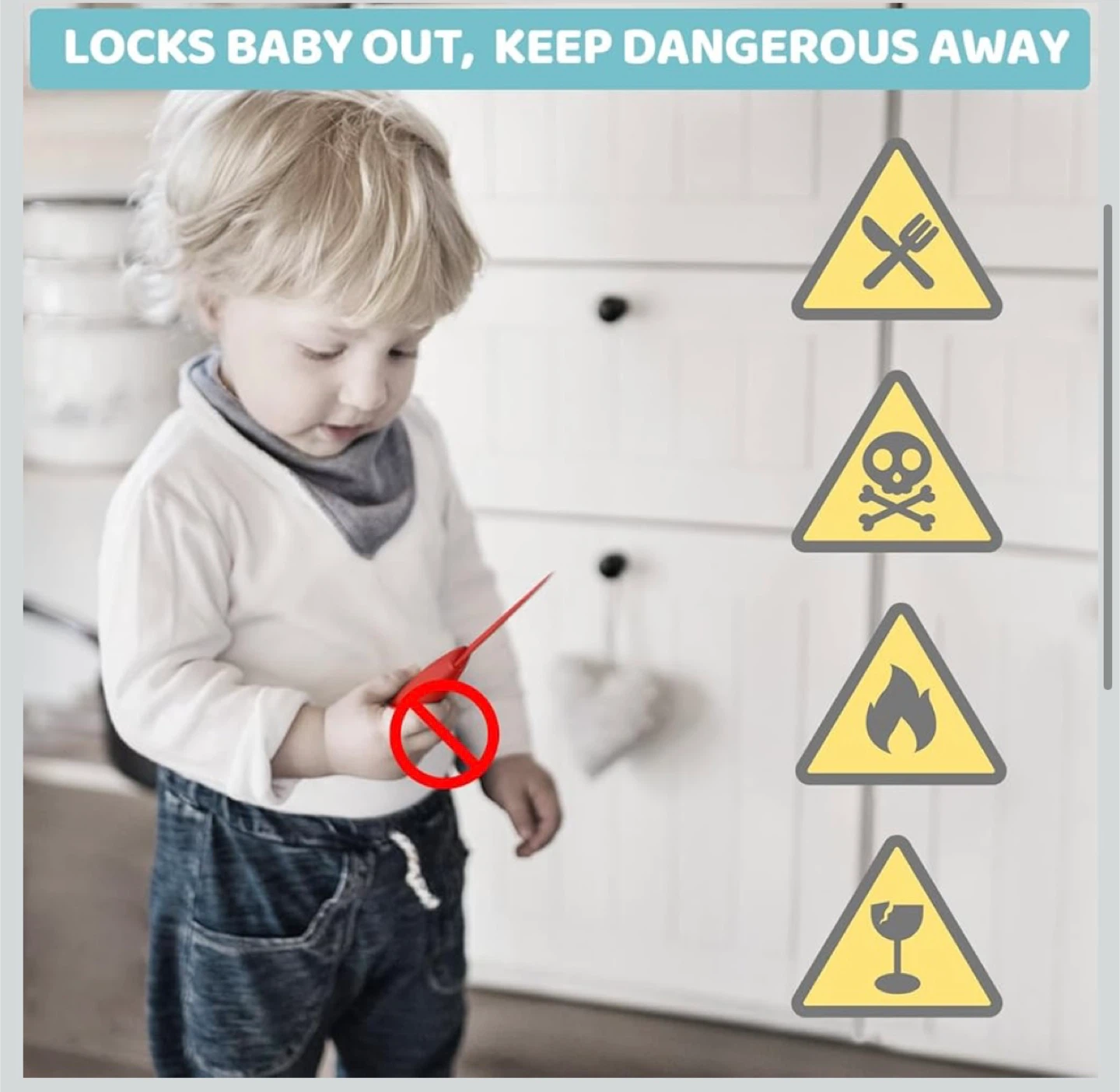 4our Kiddies Magnetic Cabinet Locks - 12 Locks + 2 Keys - photo 3