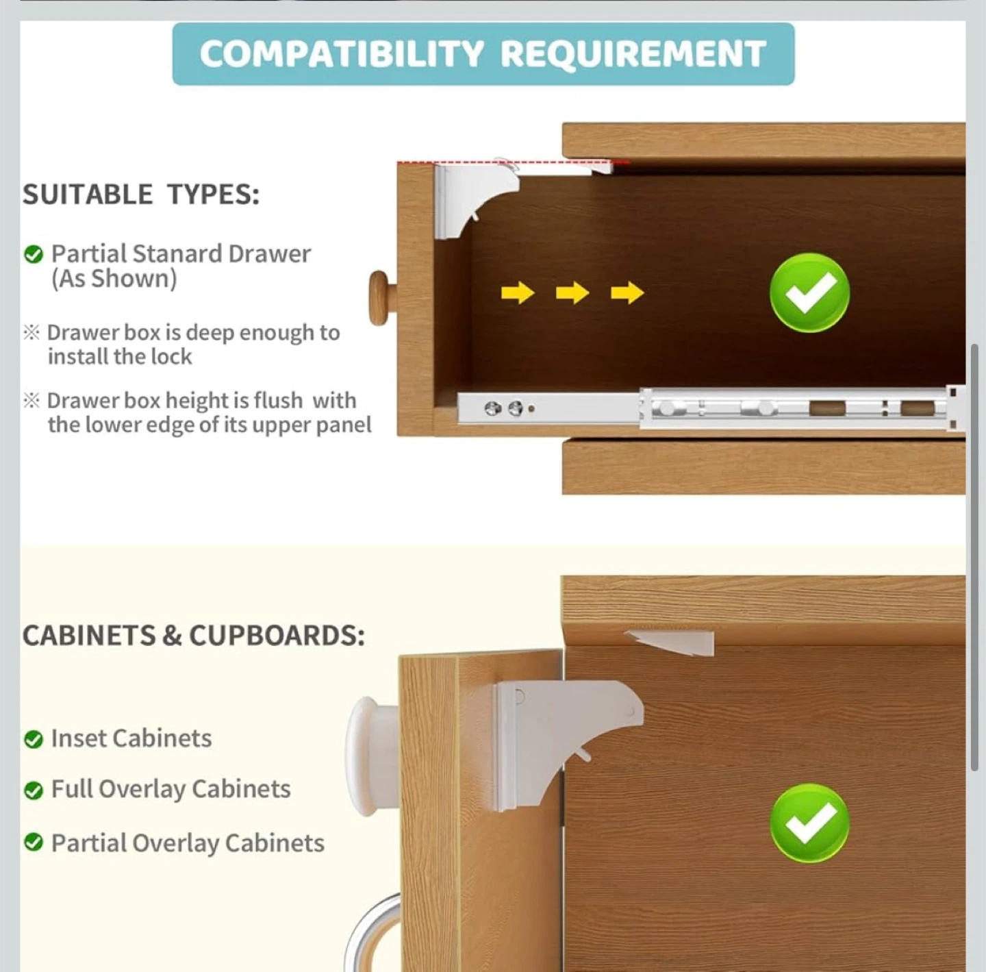 4our Kiddies Magnetic Cabinet Locks - 12 Locks + 2 Keys - photo 4