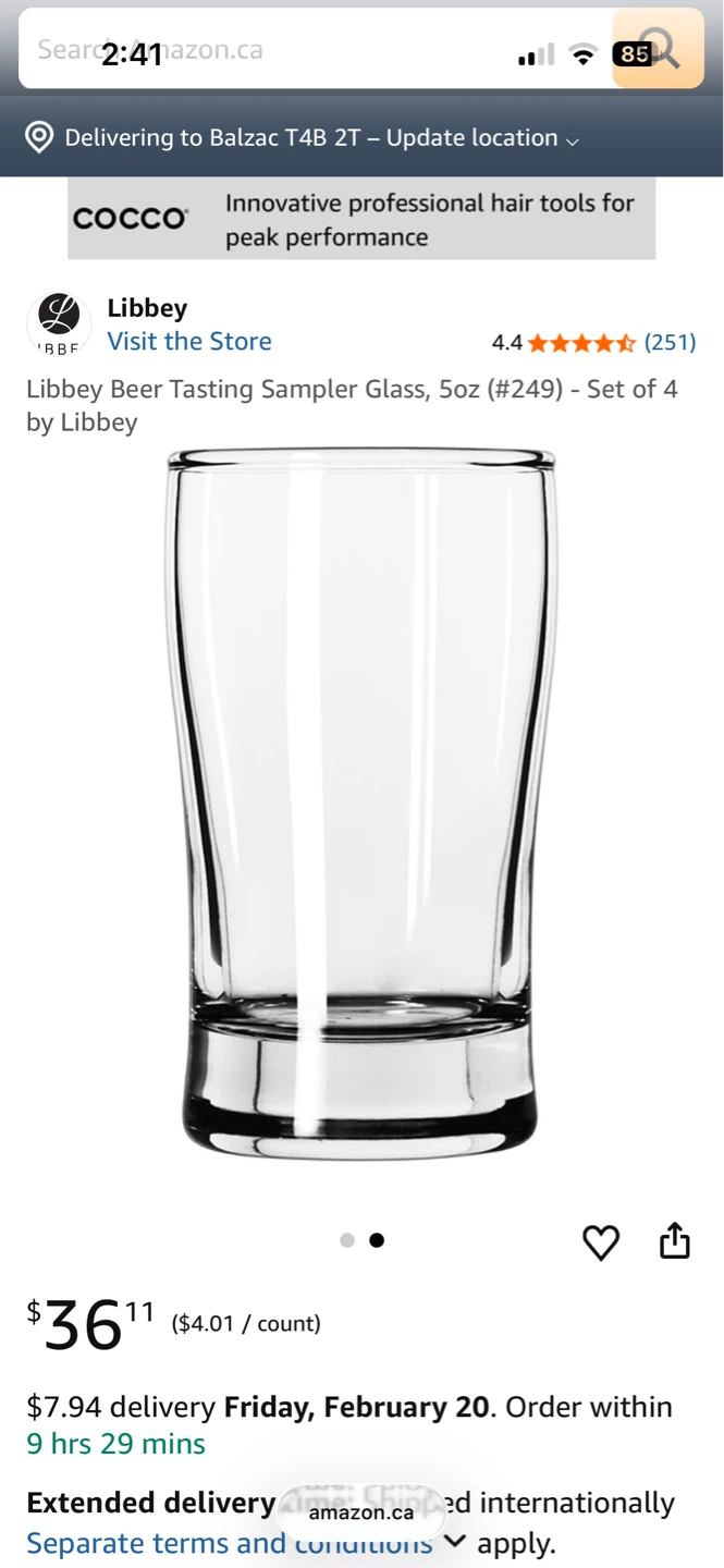 Libbey Beer Tasting Sampler Glasses - set of 6 - photo 4