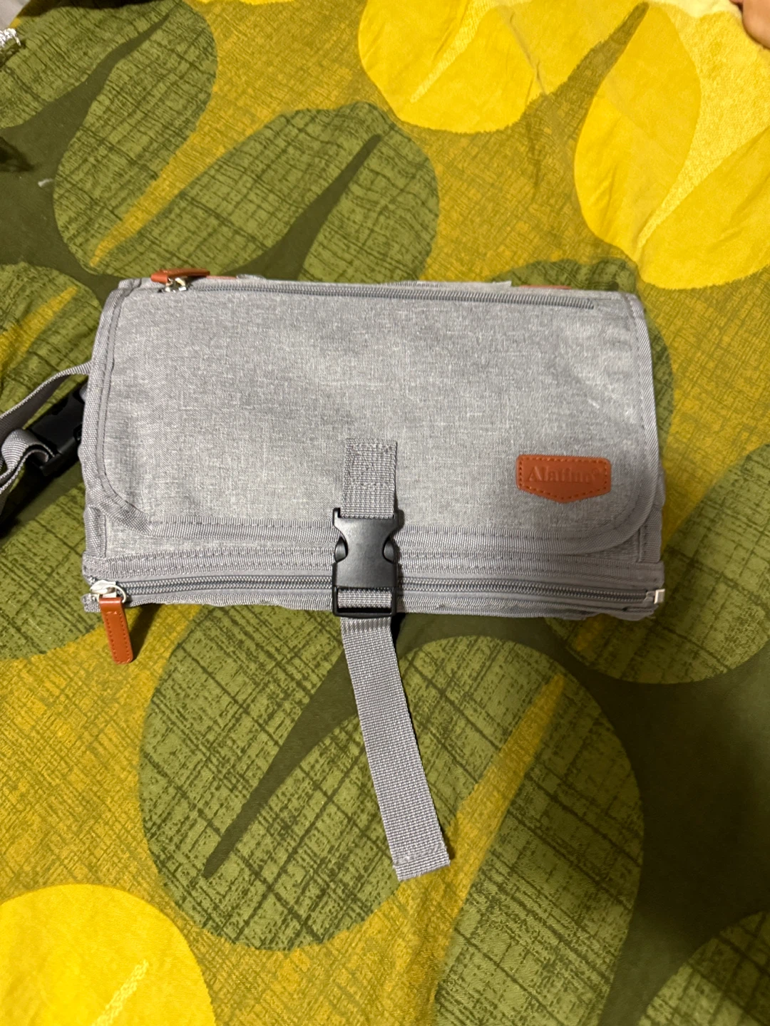 Alatino Grey Portable Diaper Changing Station Bag
