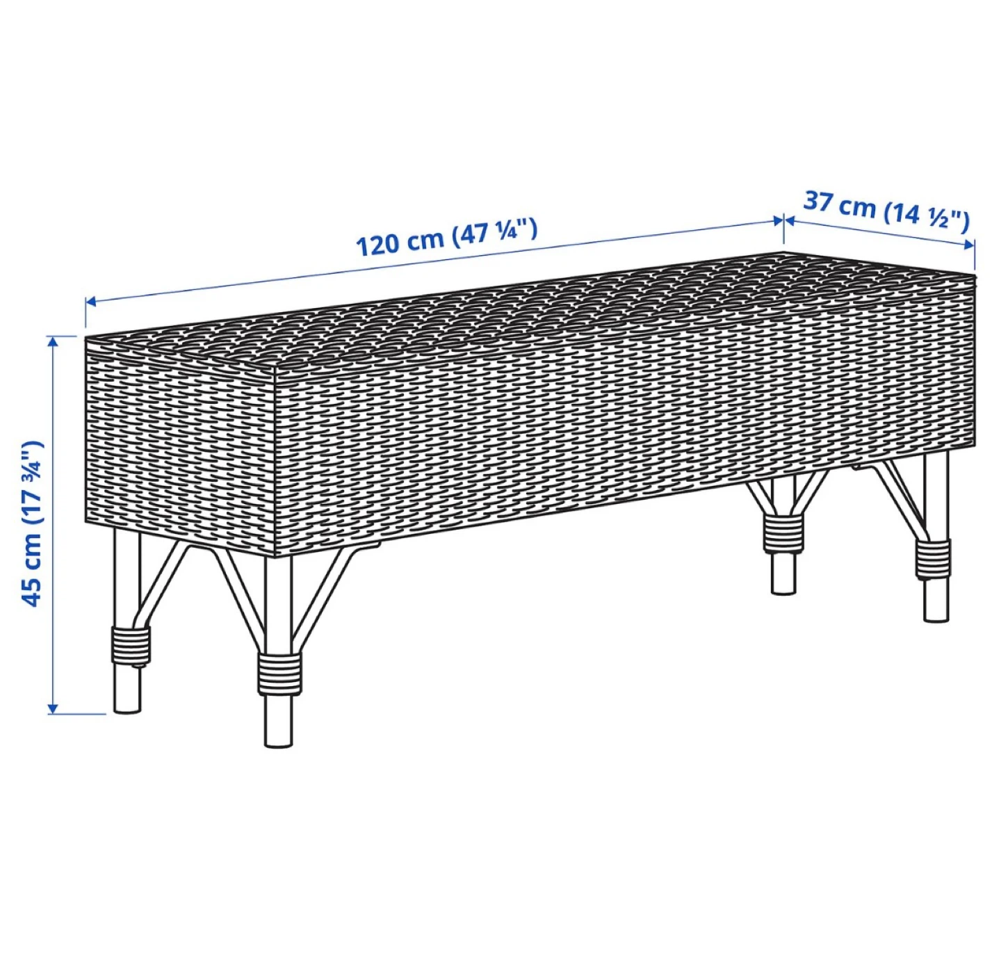 IKEA Wicker Storage Bench - 120cm - photo 4
