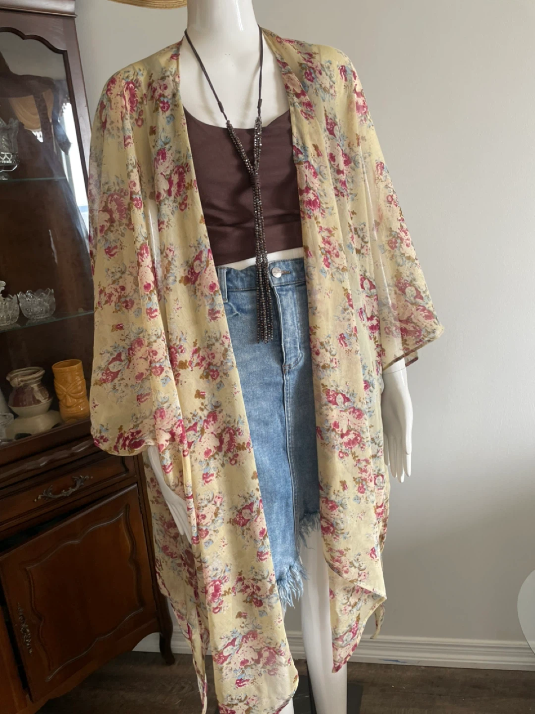 Floral Print Kimono Cover-Up - photo 3