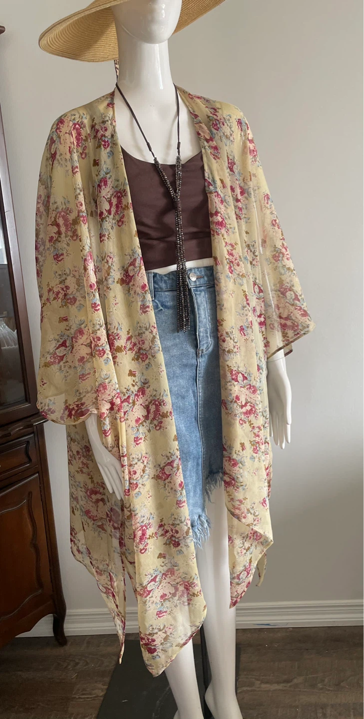 Floral Print Kimono Cover-Up - photo 4
