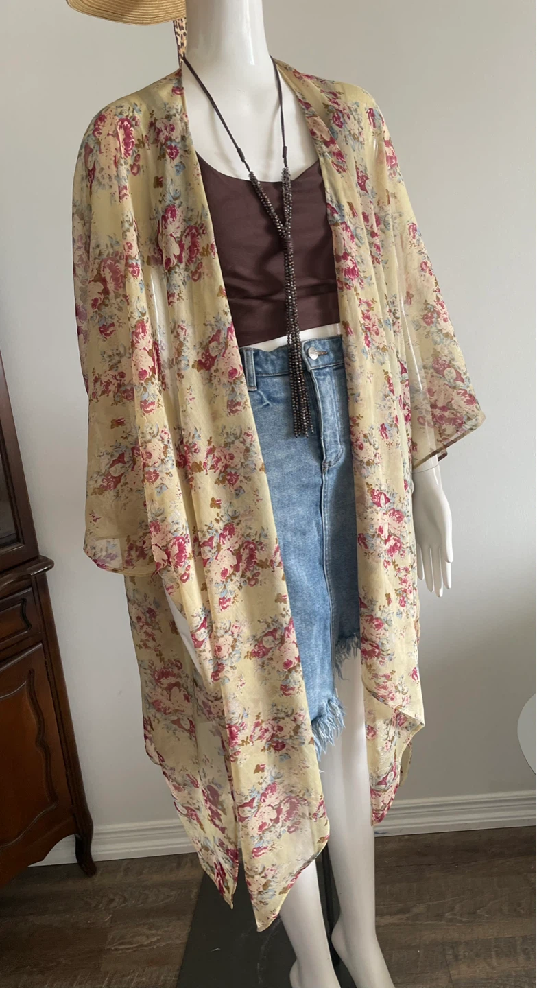 Floral Print Kimono Cover-Up - photo 2