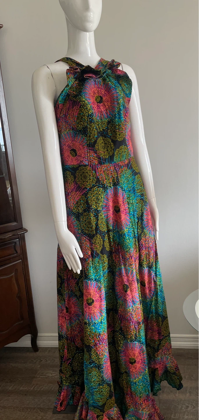 Maxi Dress with Ruffle Neckline - photo 2