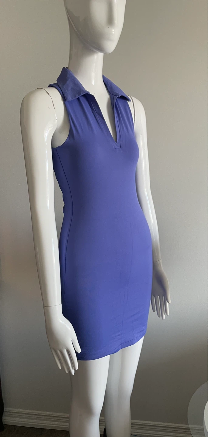 Sleeveless Collared Mini Dress - Purple