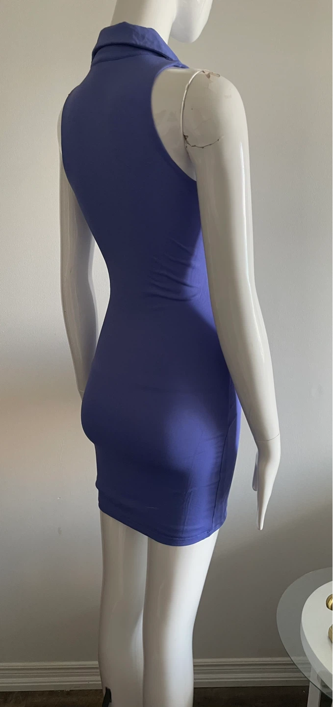 Sleeveless Collared Mini Dress - Purple - photo 2