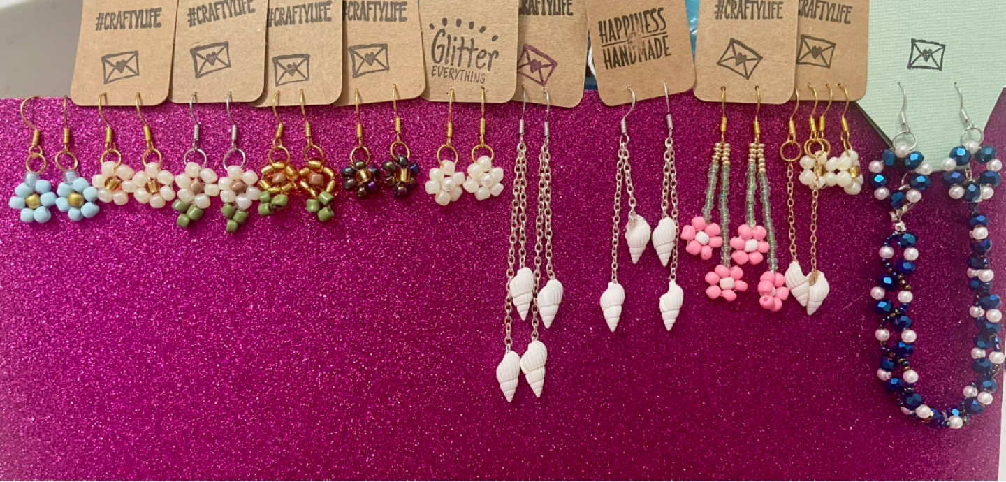 Handmade Beaded Earrings and Bracelets Set - photo 2