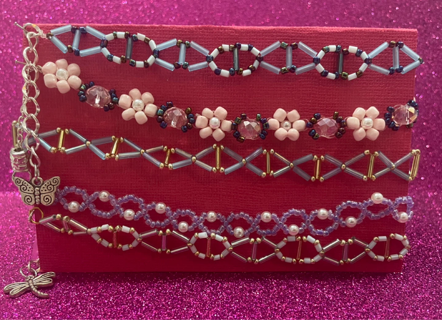 Handmade Beaded Earrings and Bracelets Set - photo 4