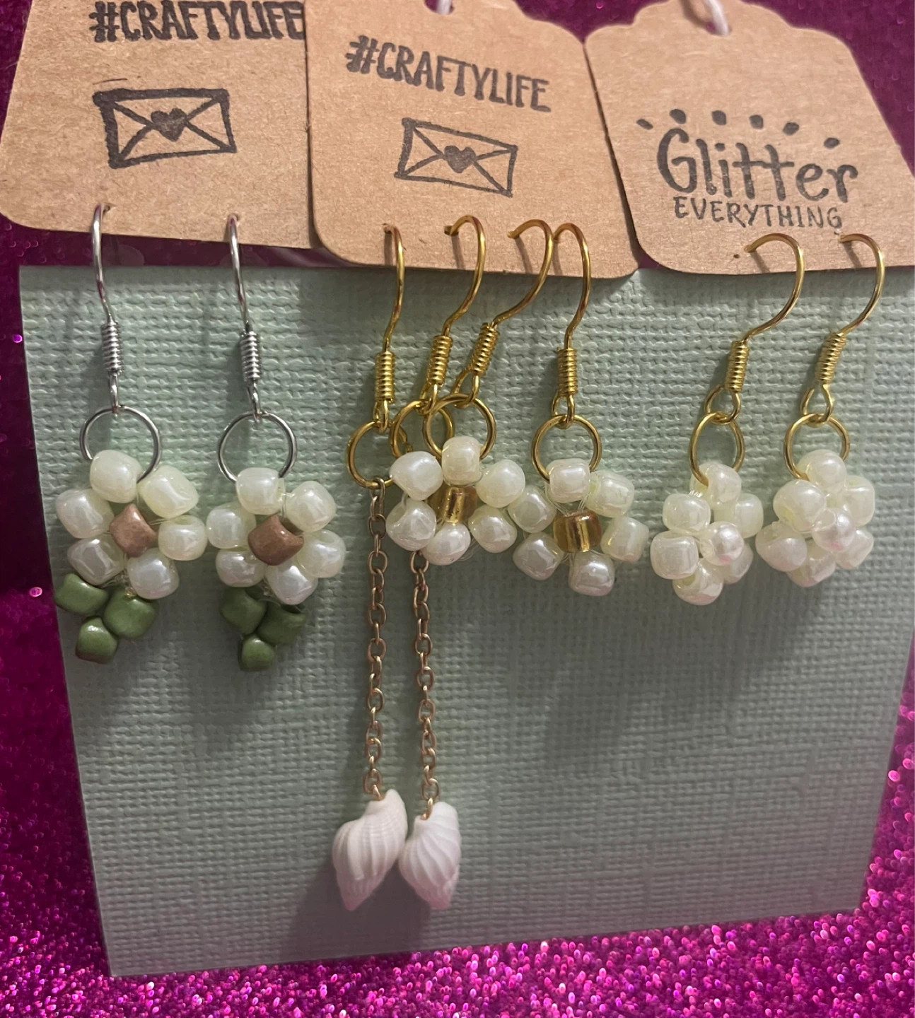 Handmade Beaded Earrings and Bracelets Set - photo 3