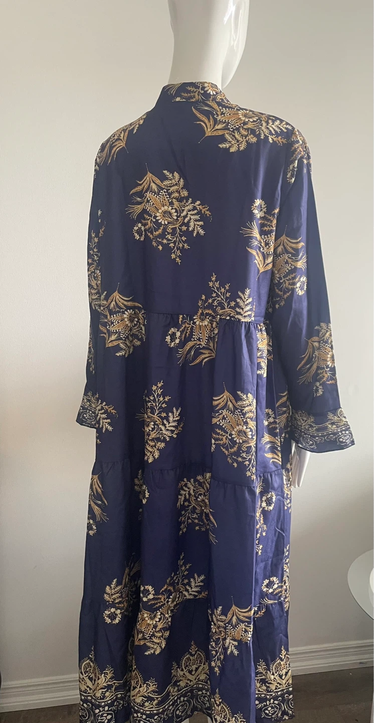 Blue Floral Tiered Maxi Dress - photo 2