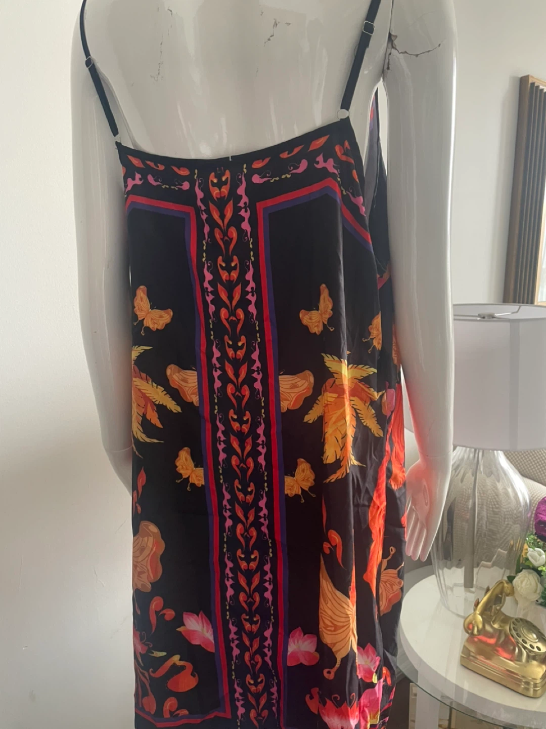 Black Tropical Print Wrap Dress - photo 3