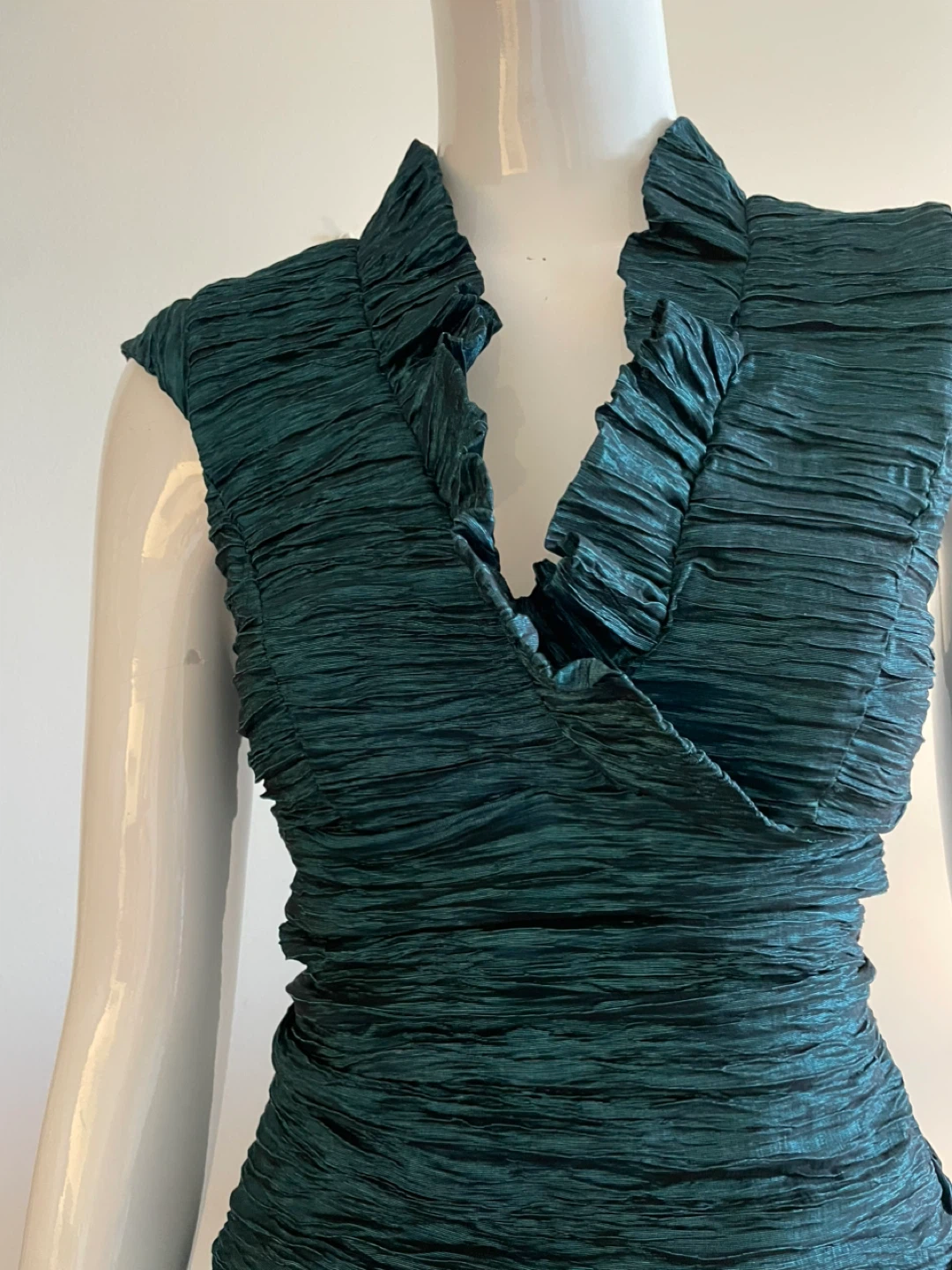 Teal Ruched Cocktail Dress - photo 2
