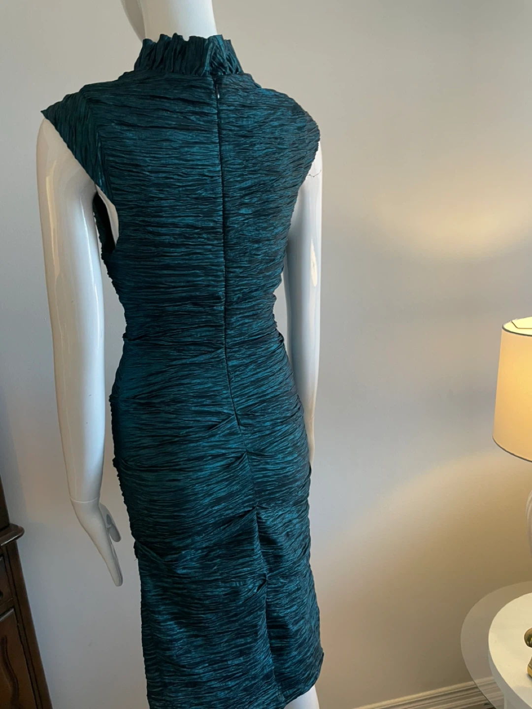 Teal Ruched Cocktail Dress - photo 3