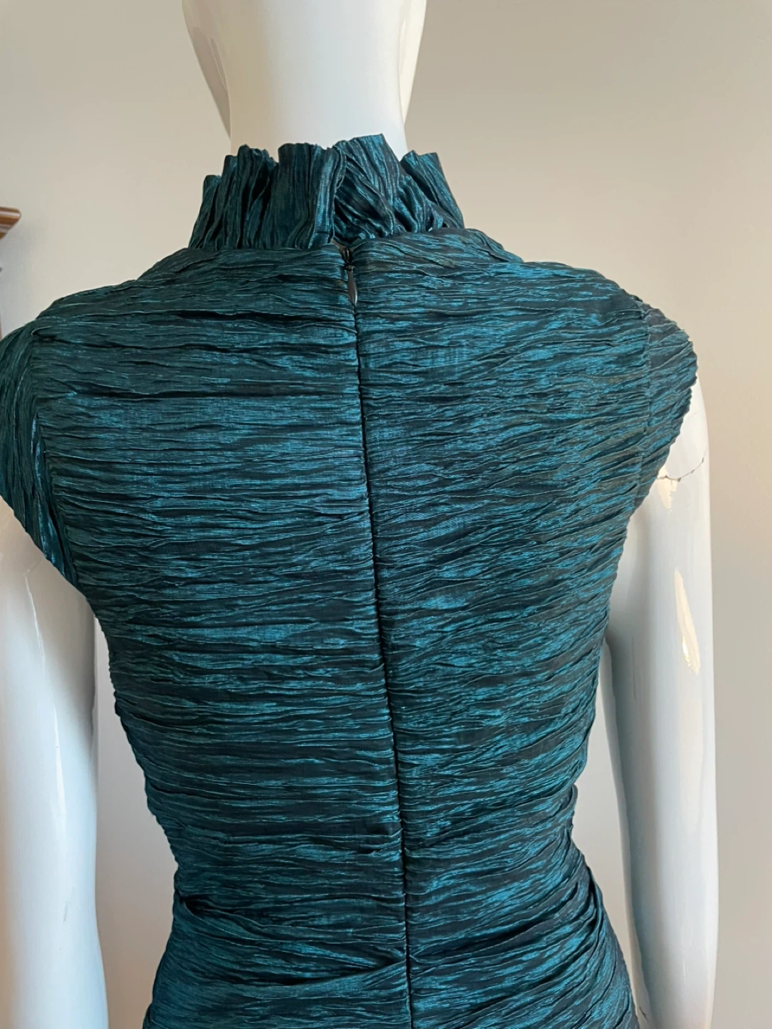 Teal Ruched Cocktail Dress - photo 4
