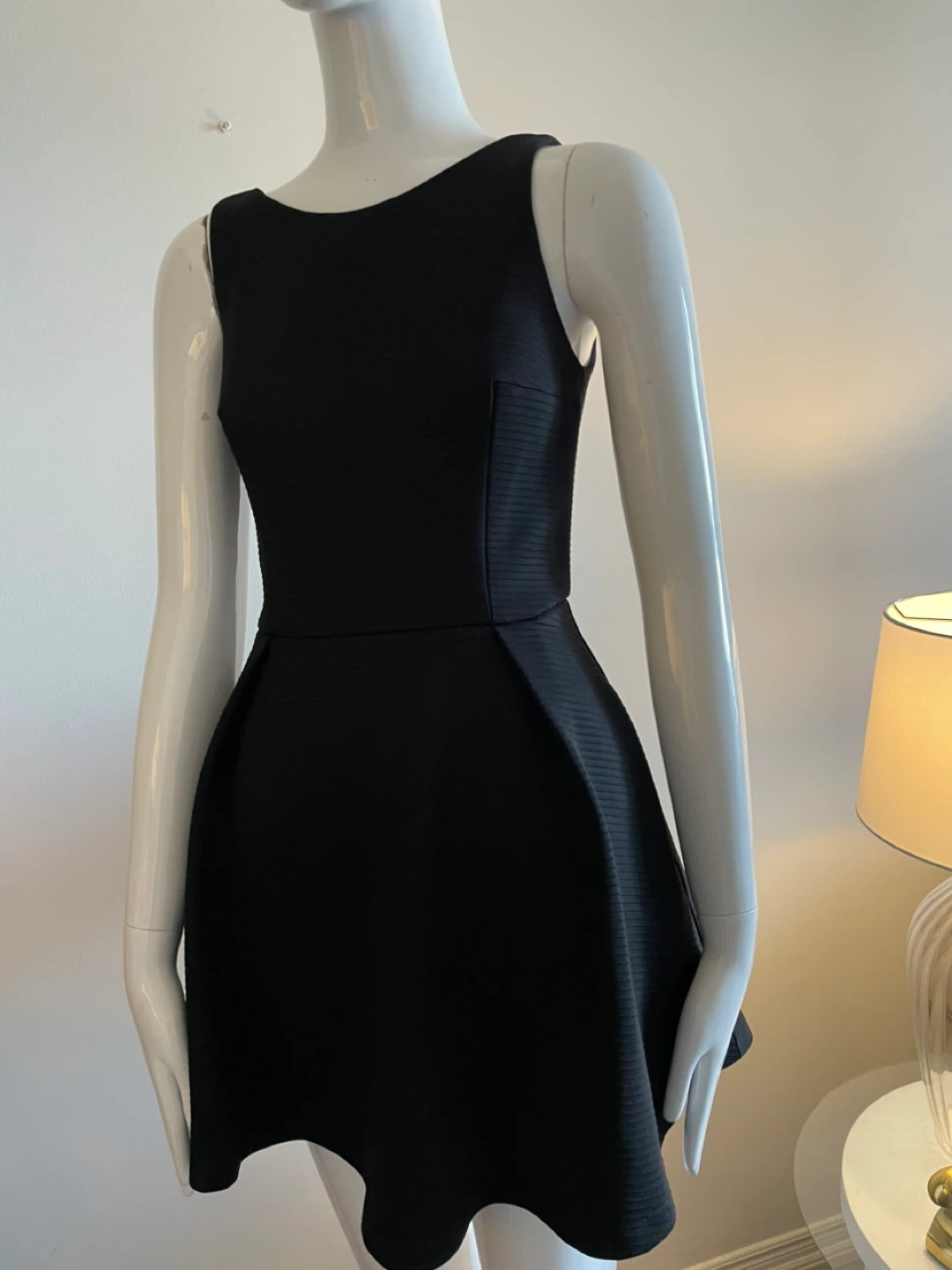 Black Textured Fit and Flare Dress - photo 3