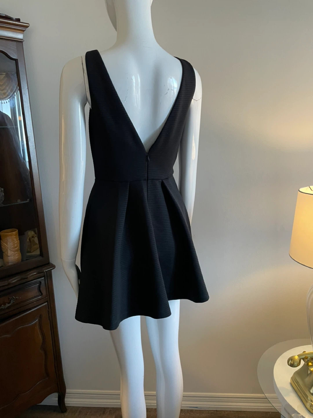 Black Textured Fit and Flare Dress - photo 4