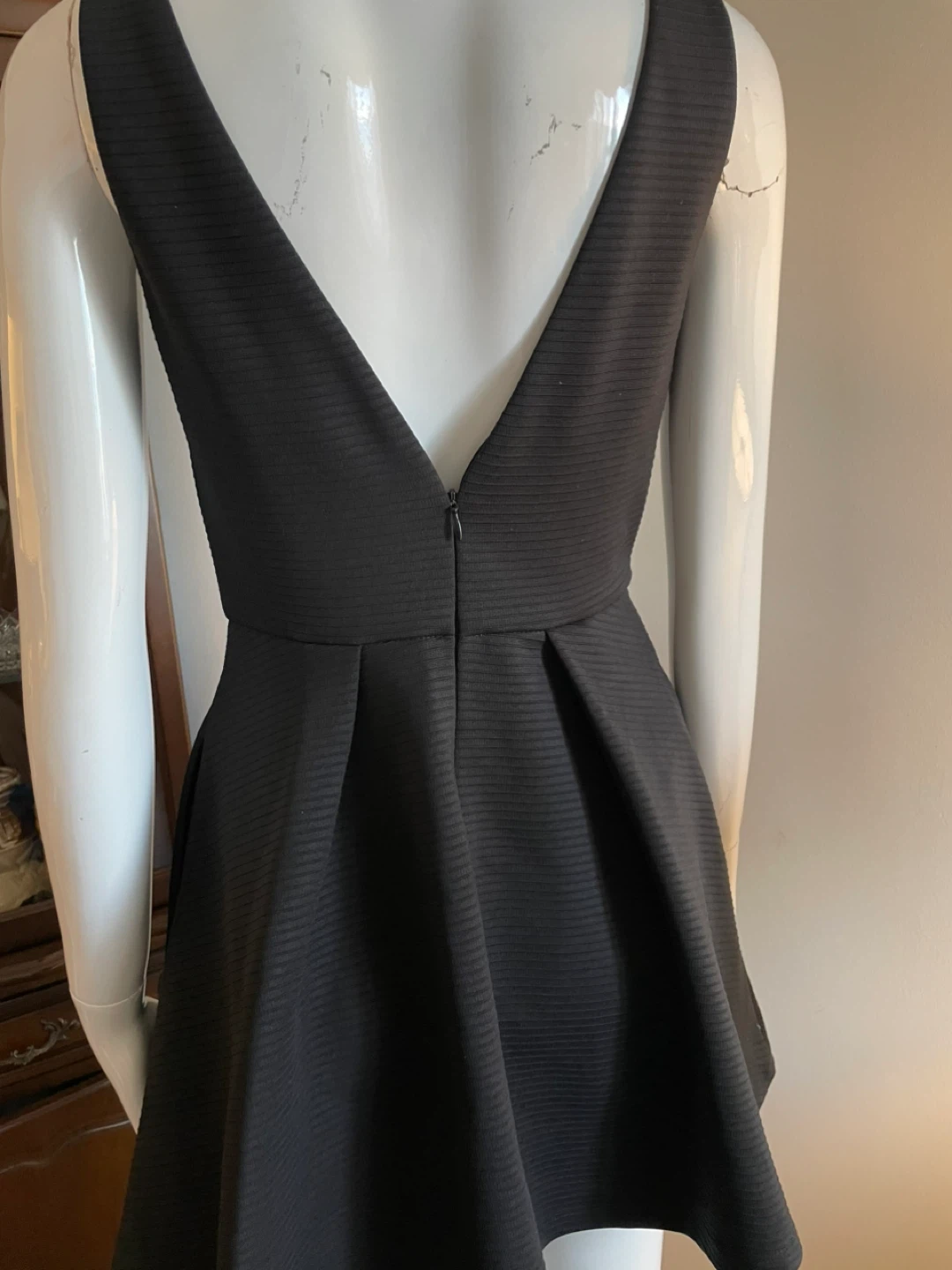 Black Textured Fit and Flare Dress - photo 2