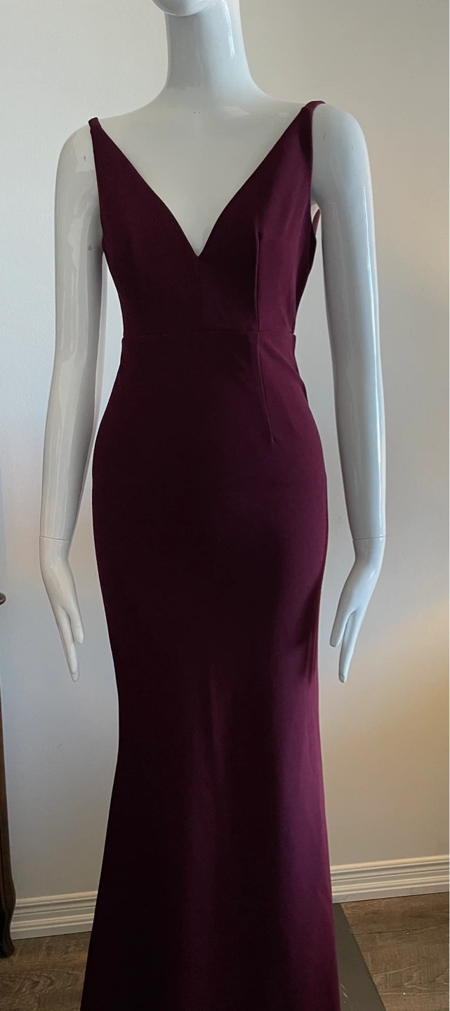 Burgundy V-Neck Maxi Dress