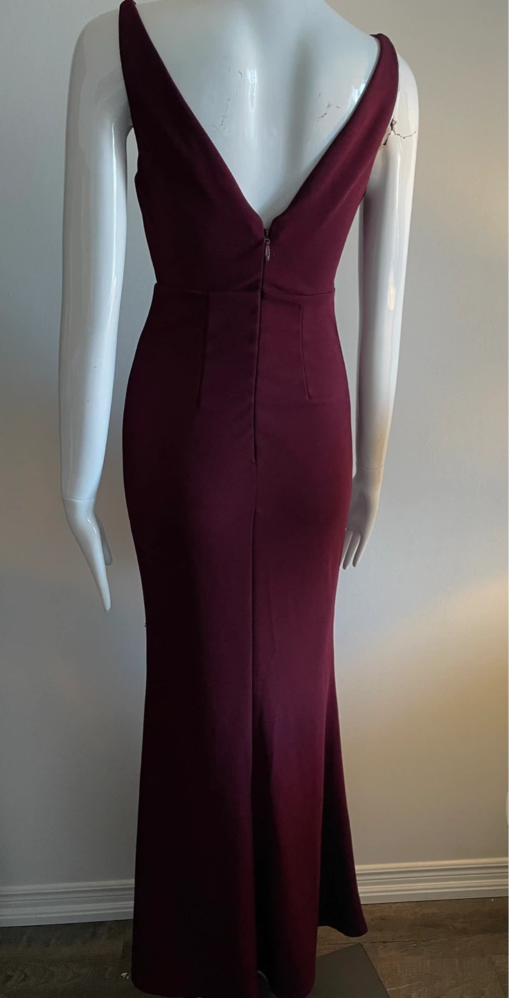 Burgundy V-Neck Maxi Dress - photo 3